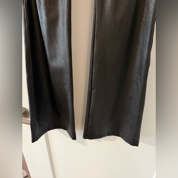 SPANX Black Flare Faux Leather Pants - Picture 7 of 9